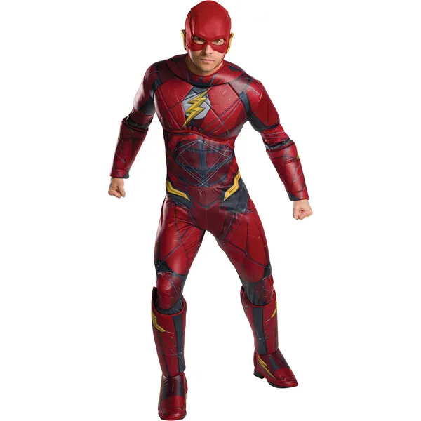 Rubies Justice League The Flash Deluxe Adult Costume, Multi