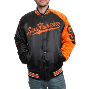 San Francisco Giants Black/Orange Varsity Satin Jacket