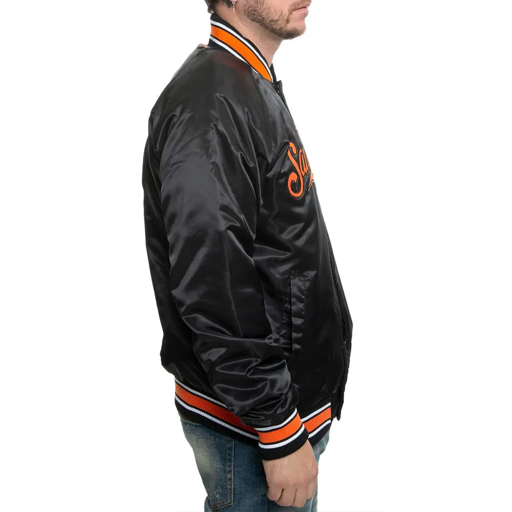 San Francisco Giants Black/Orange Varsity Satin Jacket