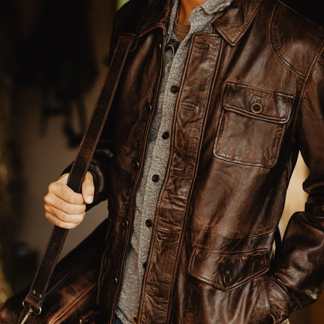 Sheridan Leather Barn Jacket | Vintage Brown