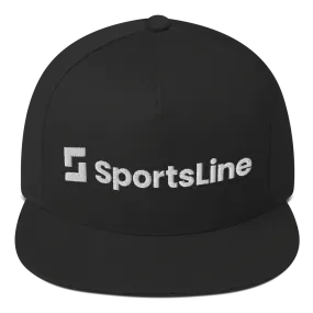 Sportsline Logo White Embroidered Flat Bill Hat