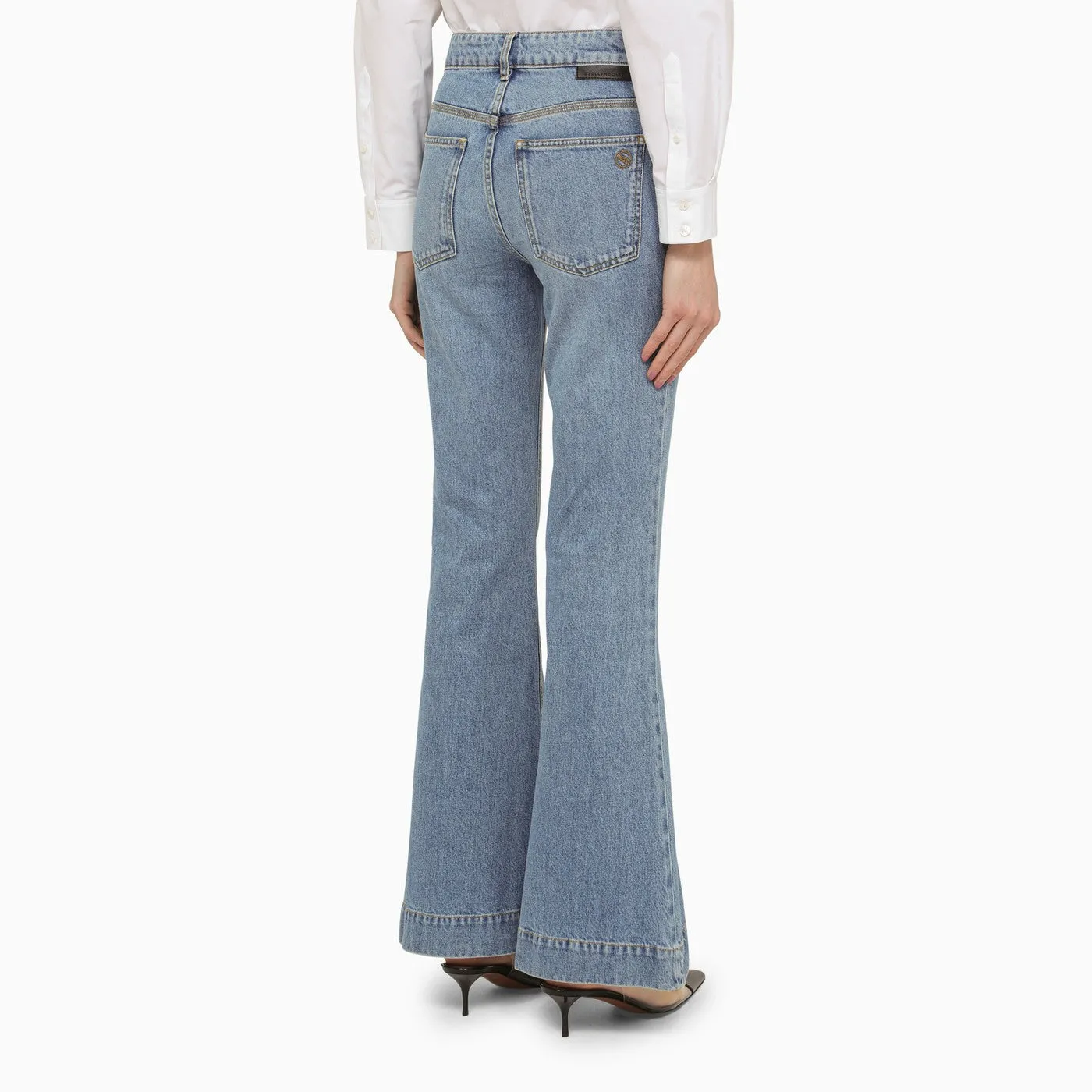 Stella McCartney    Stella Mc Cartney Falabella Mid Vintage Blue Wide Leg Jeans