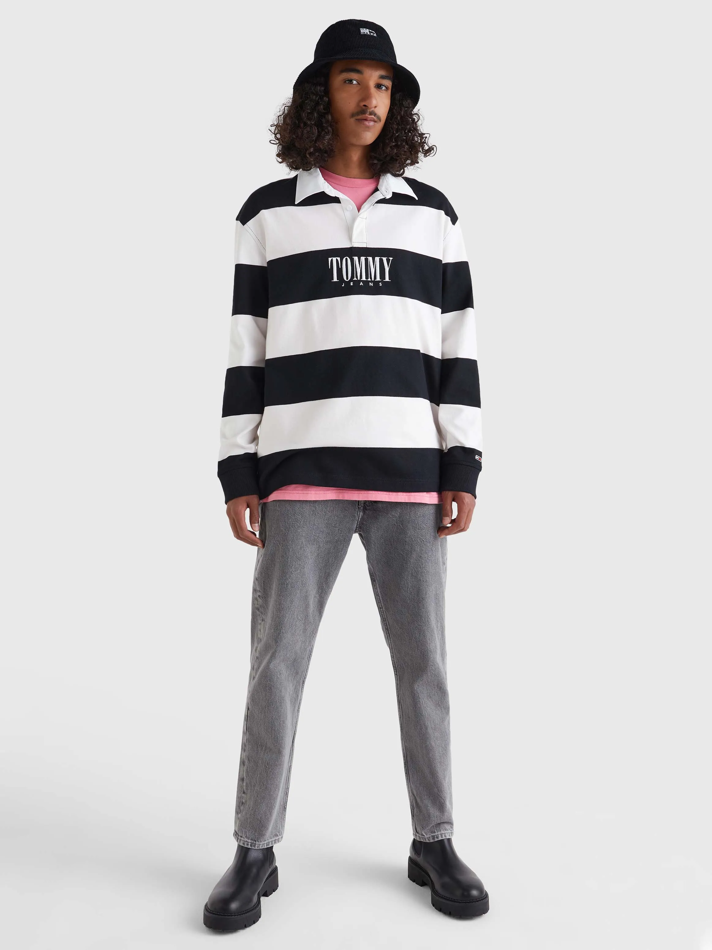 Stripe Relaxed Fit Rugby Shirt | Sweatshirts & Hoodies | Tommy Jeans