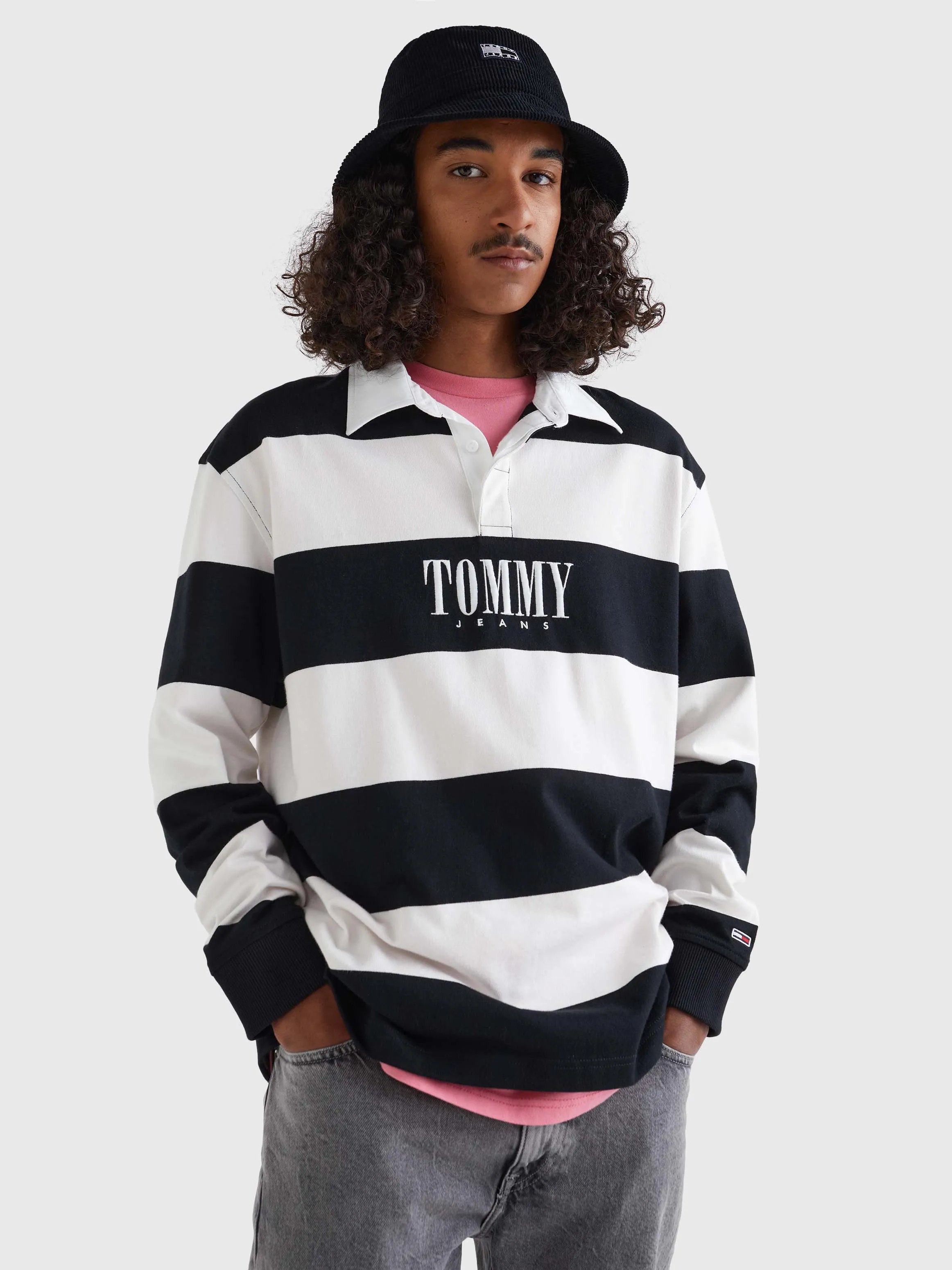 Stripe Relaxed Fit Rugby Shirt | Sweatshirts & Hoodies | Tommy Jeans