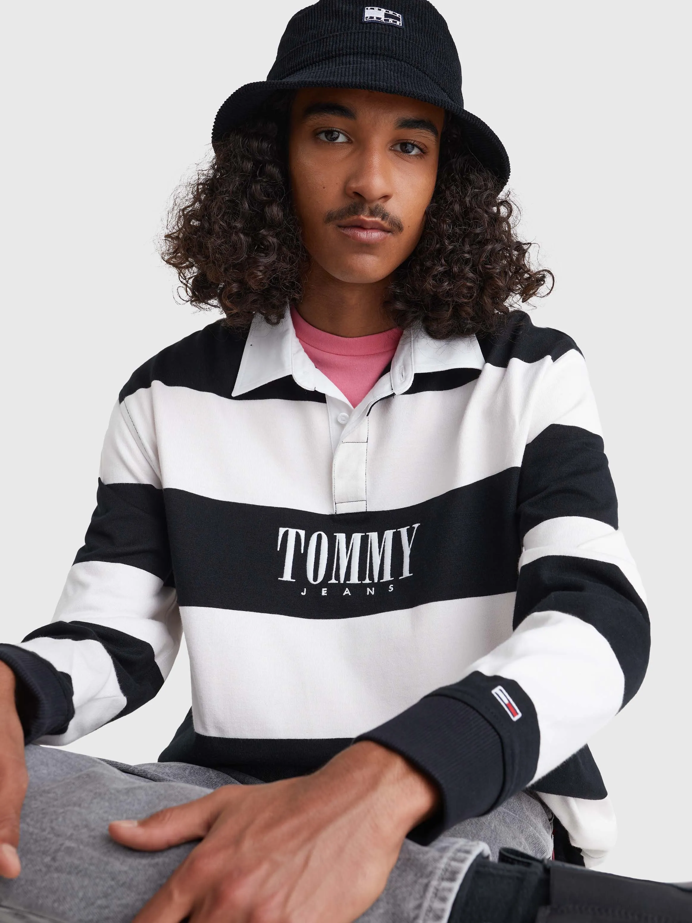 Stripe Relaxed Fit Rugby Shirt | Sweatshirts & Hoodies | Tommy Jeans