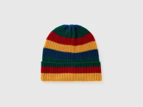 Striped knit hat - Multi-color | Benetton