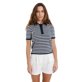 Sweewe Striped Polo in Navy or Mint