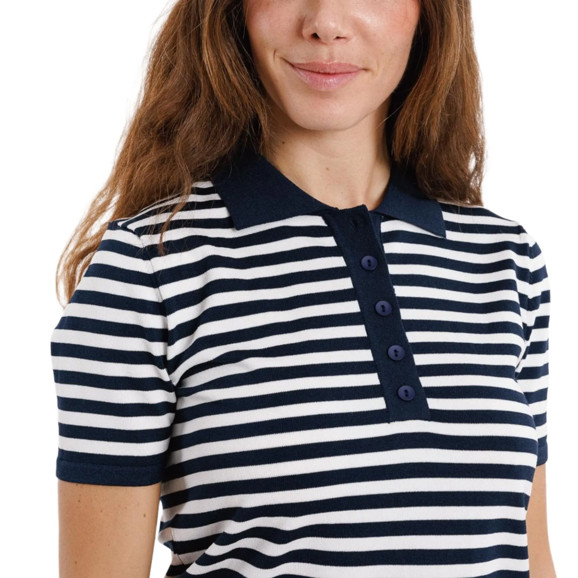 Sweewe Striped Polo in Navy or Mint