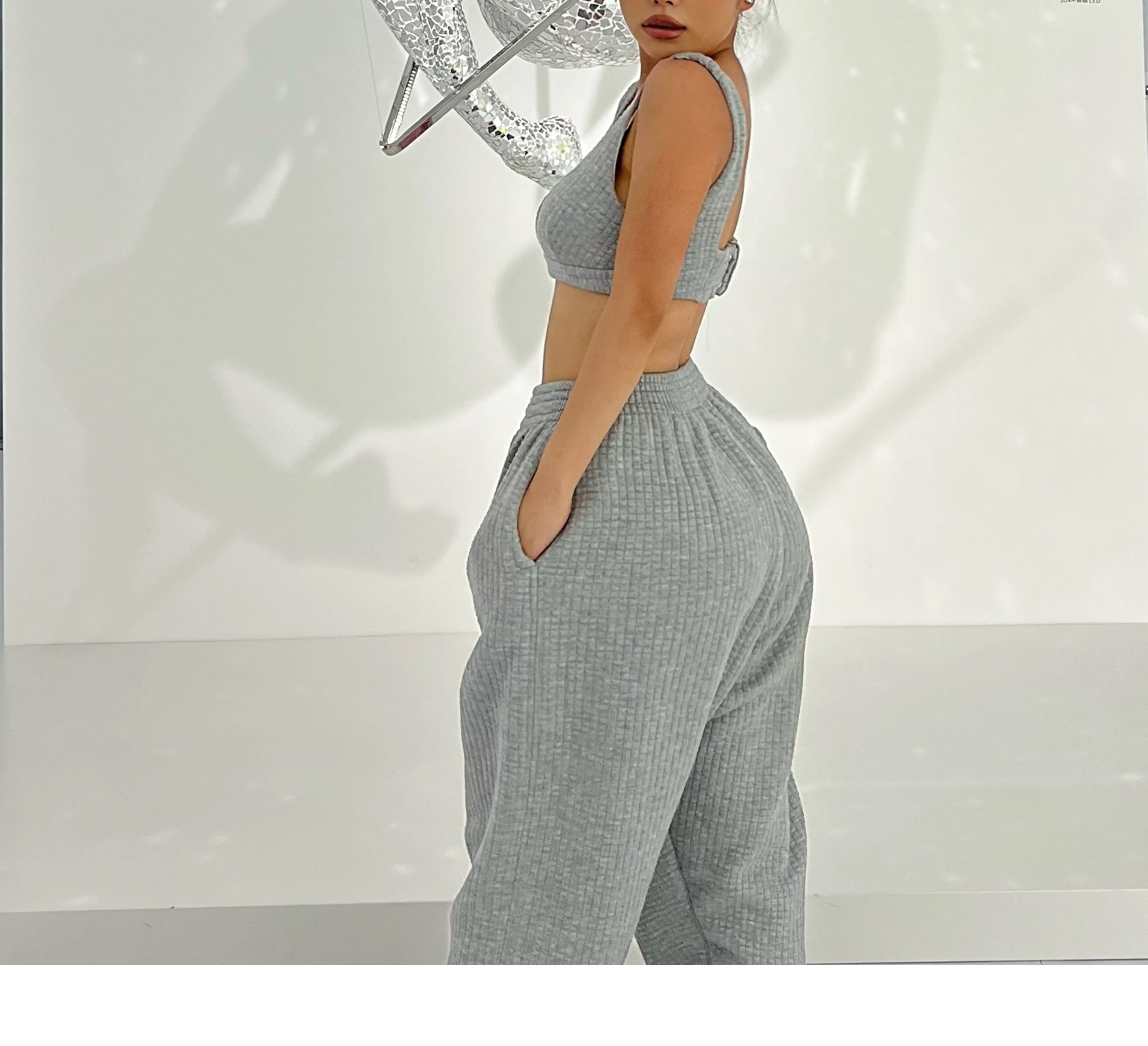 Synez Anastasia Grey Sweats Matching Set