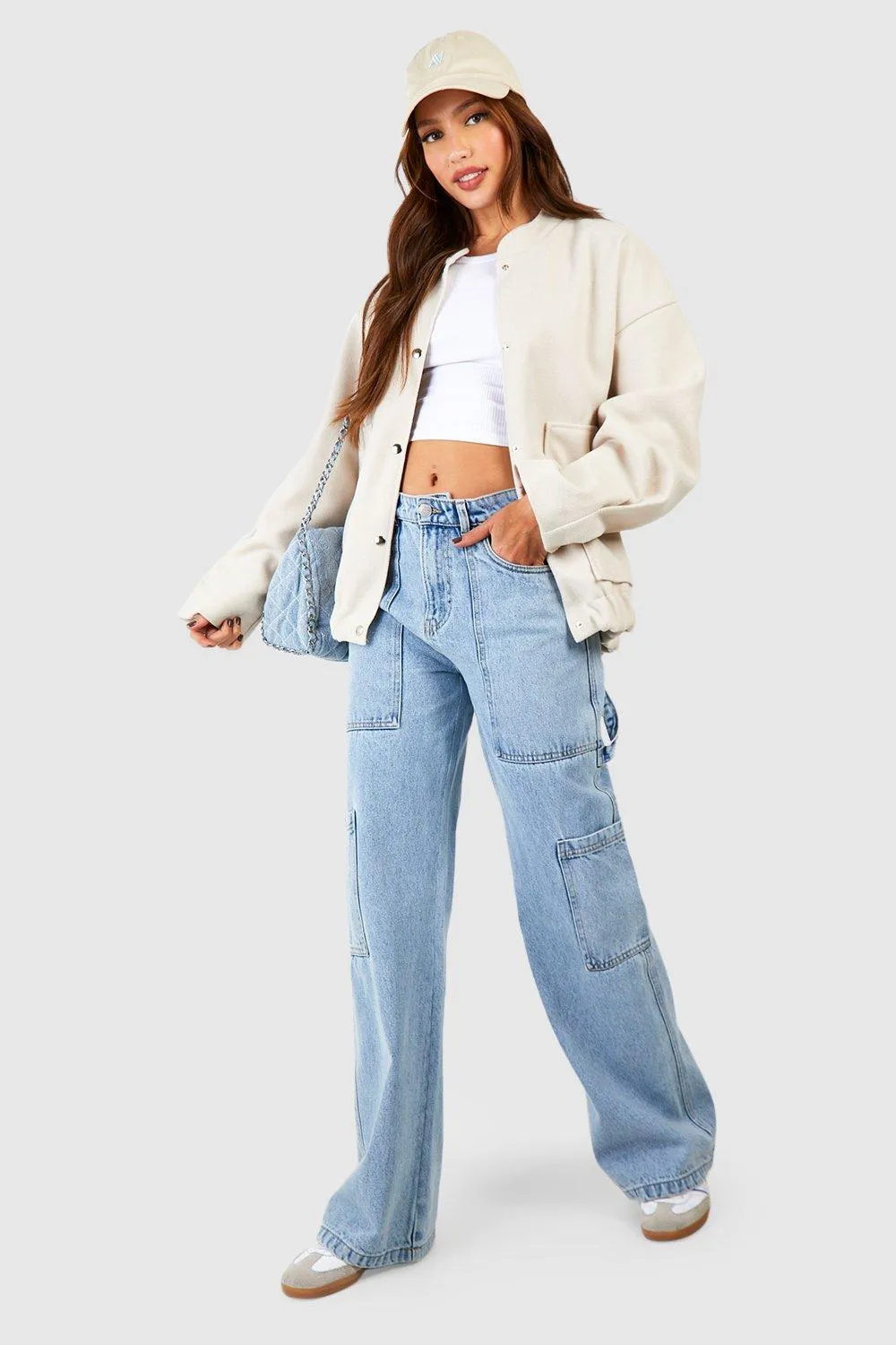 Tall Cargo Pocket Straight Leg Jeans