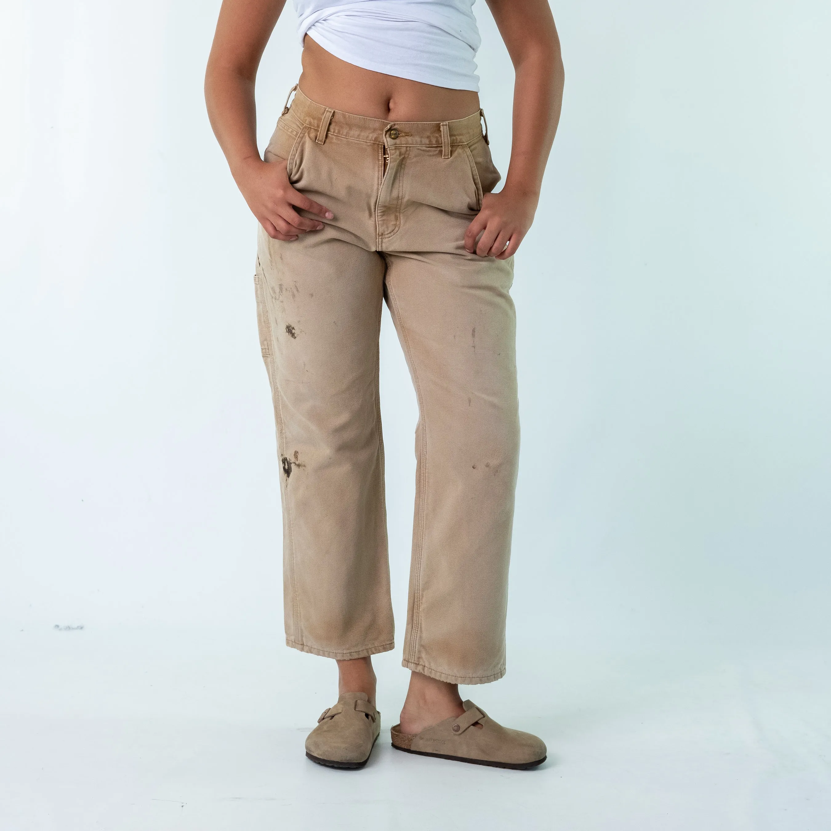 Tan y2ks Carhartt Denim Carpenter Jeans Baggy Pants (32x30)