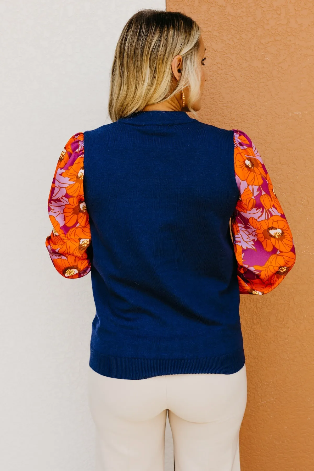 The Lisa Floral Sleeve Sweater Top