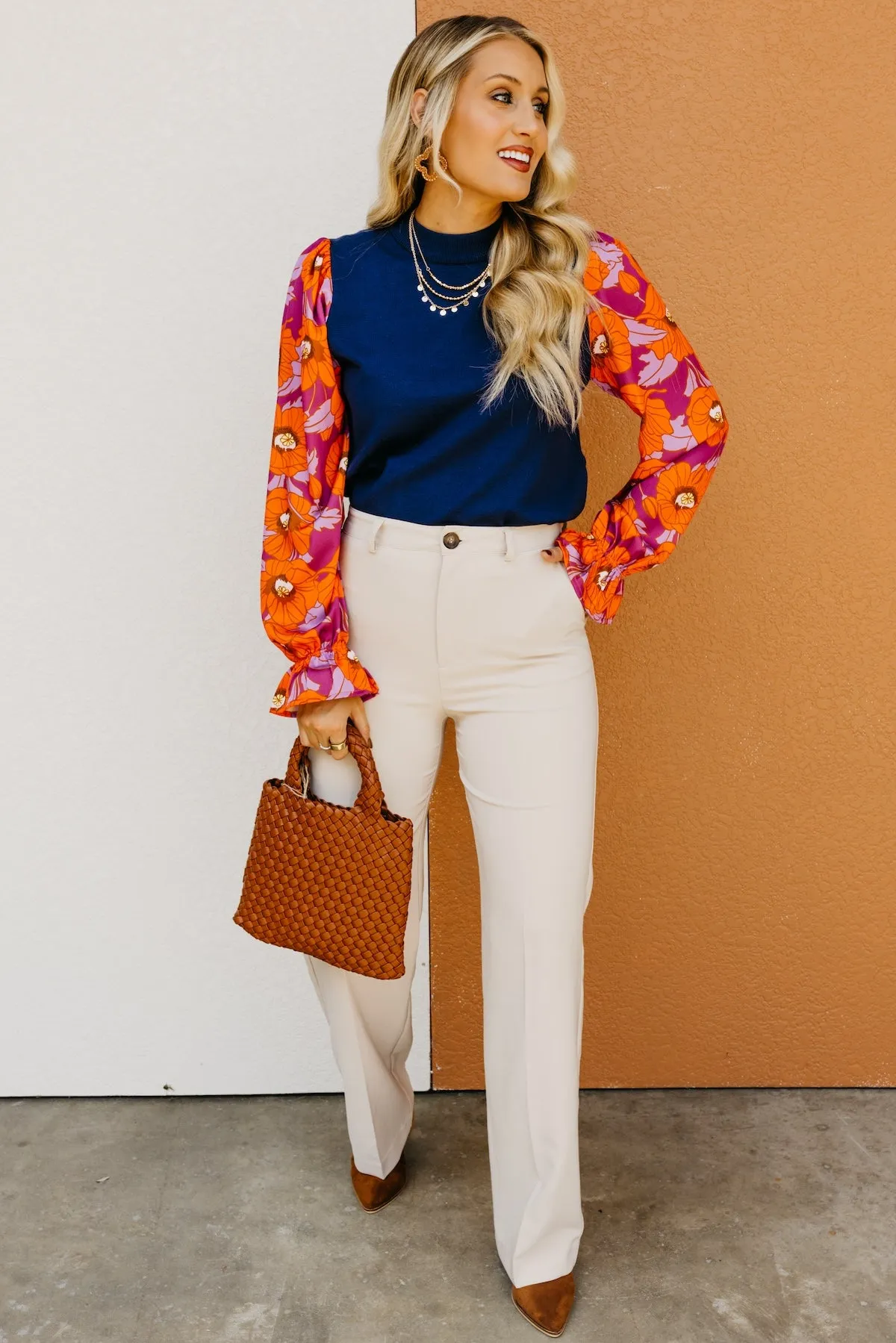 The Lisa Floral Sleeve Sweater Top