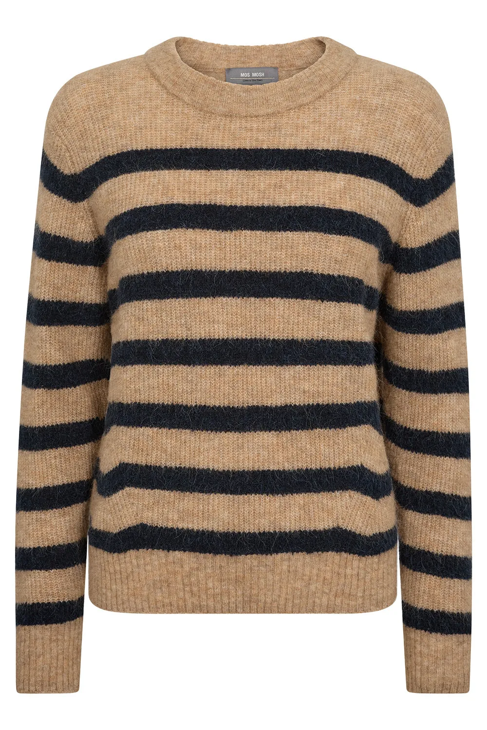 Thora Stripe Crewneck Knit  | Tannin | Strik fra Mos Mosh