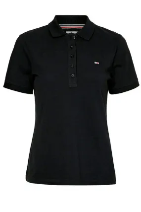 Tommy Hilfiger Women Pique Polo Slim Fit Black