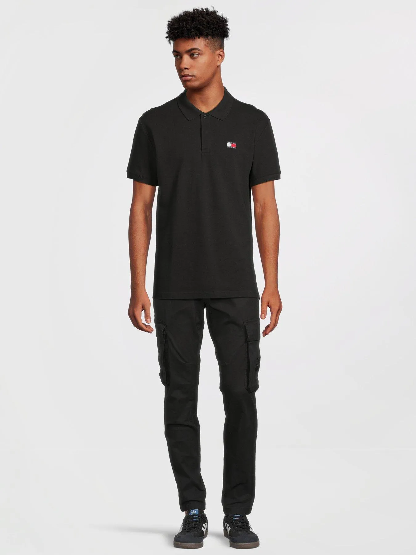 Tommy Jeans Regular Fit Badge Polo Shirt - Black