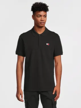 Tommy Jeans Regular Fit Badge Polo Shirt - Black