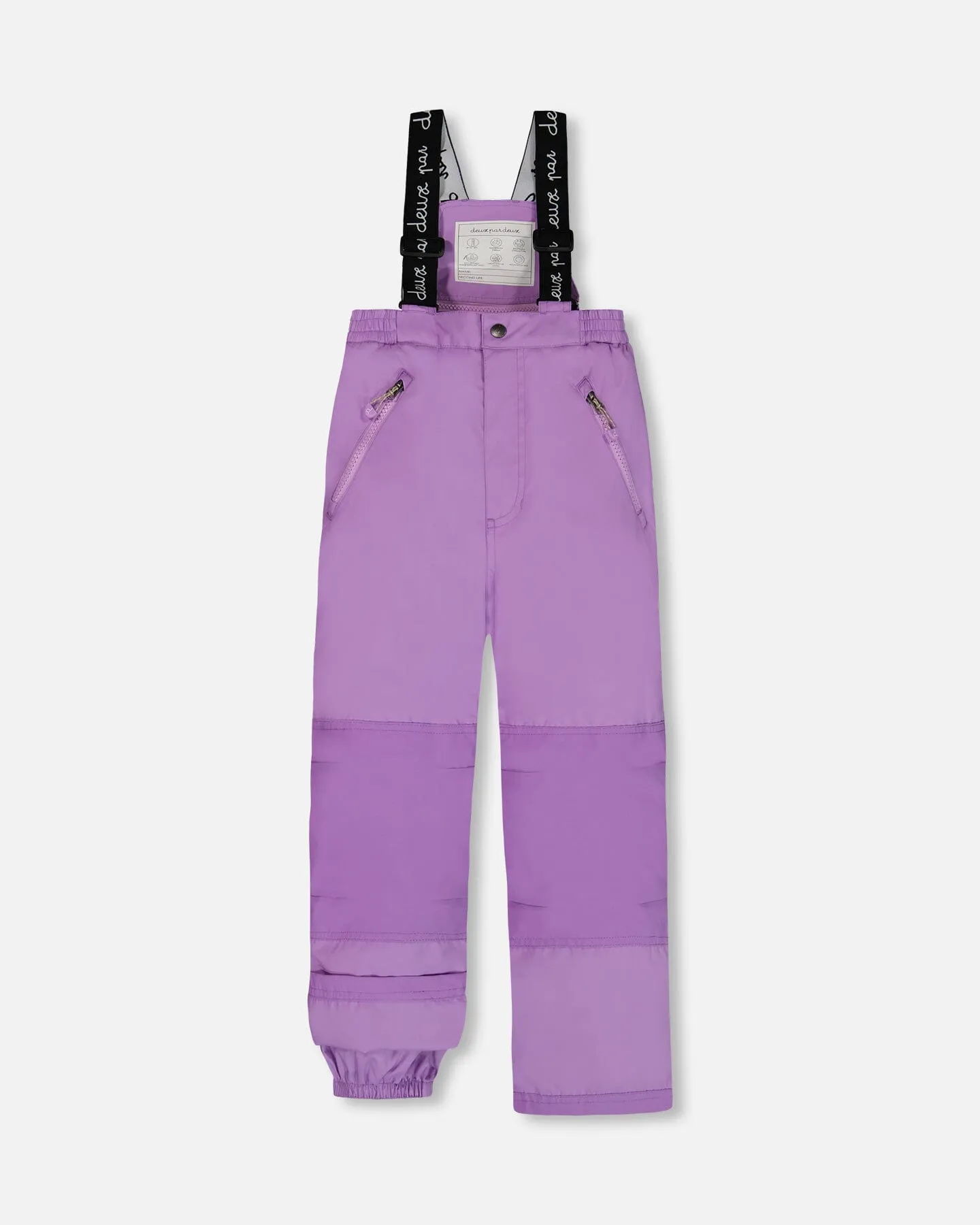 Two Piece Snowsuit Solid Pant Lilac With Jacket Printed Hearts