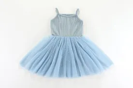 Valentina Tutu Dress - BLUE SILVER DOTS