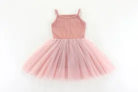 Valentina Tutu Dress: LIGHT PINK GOLDEN DOTS: 0-6M, 1-2Y, 2-3Y, 4-5Y, 5-6Y, 6-8Y