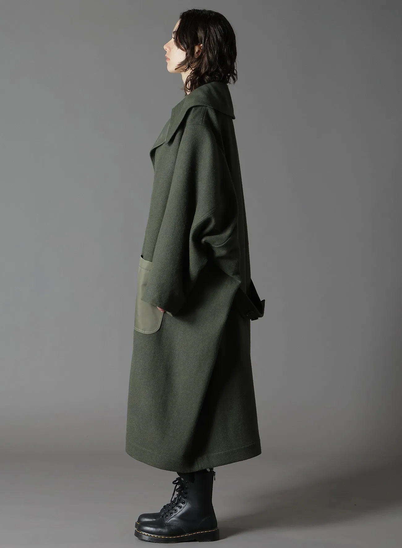 VARIOUS MATERIAL COMBINATION REVERSIBLE TRENCH COAT