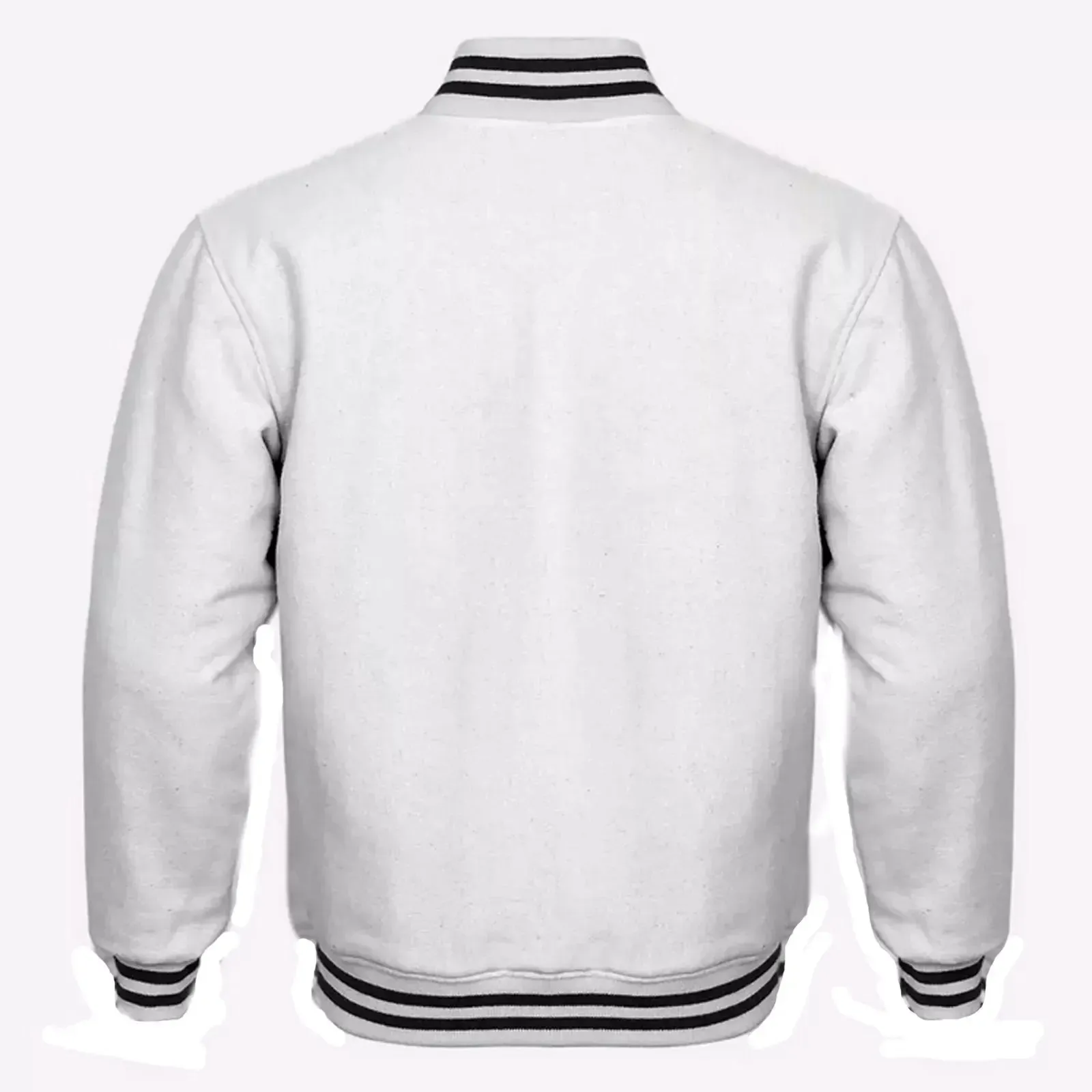 Varsity Classic Retro Letterman Baseball All Wool Solid White Jacket