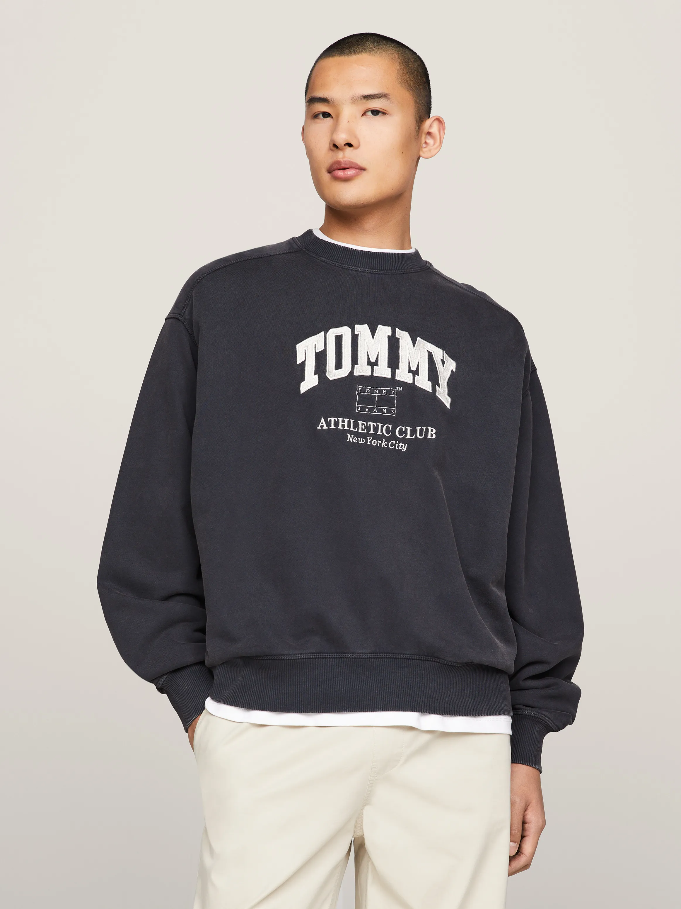 Varsity Garment Dyed Boxy Sweatshirt | Sweatshirts & Hoodies | Tommy Jeans