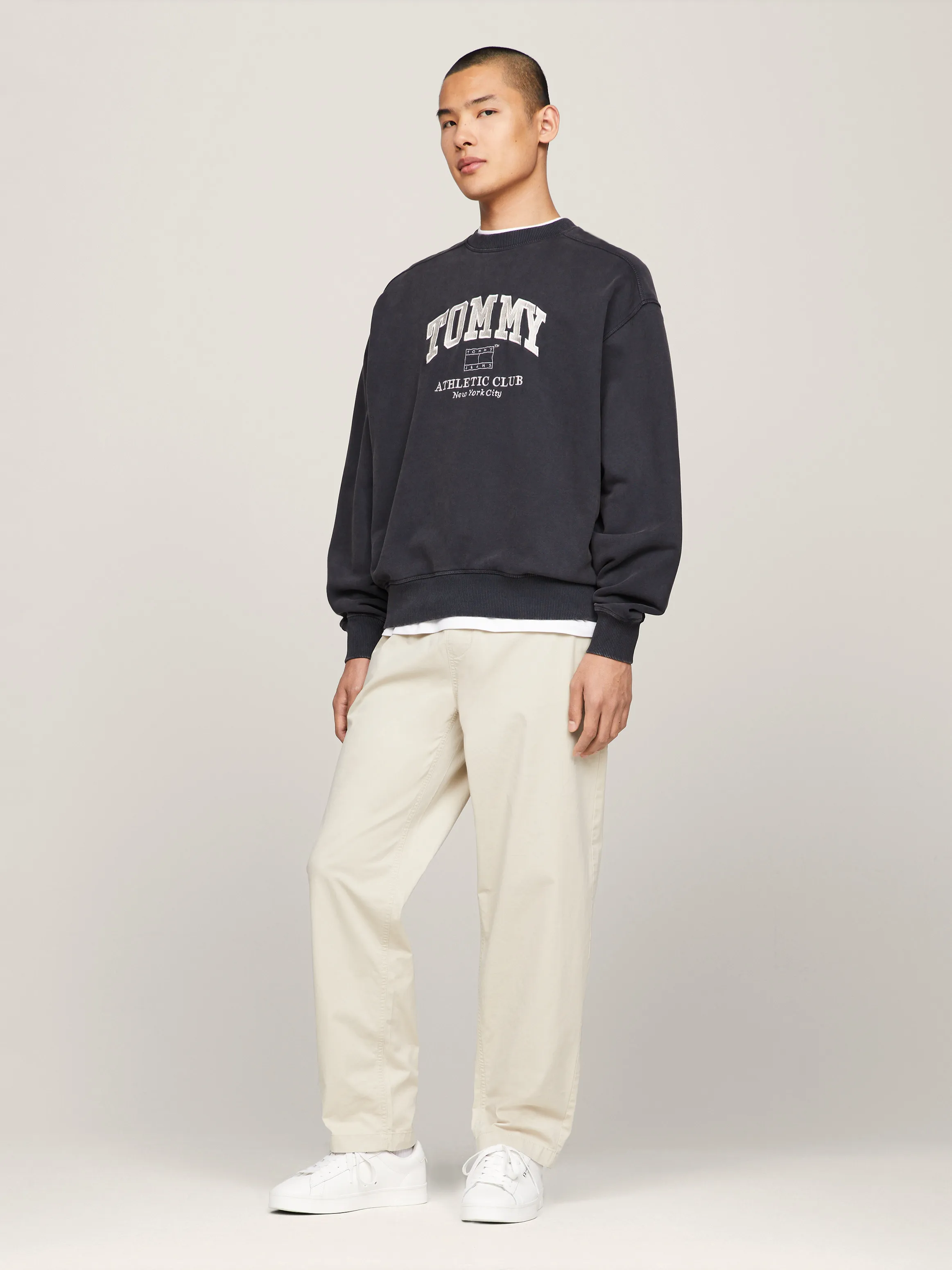 Varsity Garment Dyed Boxy Sweatshirt | Sweatshirts & Hoodies | Tommy Jeans