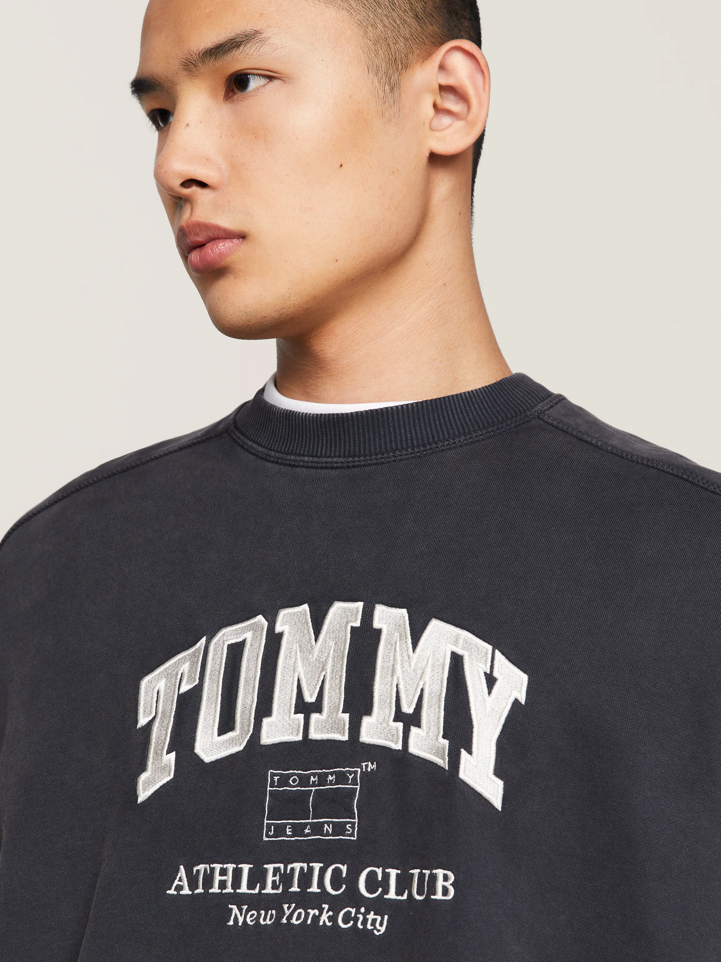 Varsity Garment Dyed Boxy Sweatshirt | Sweatshirts & Hoodies | Tommy Jeans