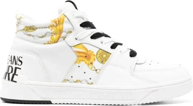 Versace Jeans Couture Starlight logo-print leather sneakers White