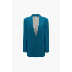 Victoria Beckham Peak Lapel Jacket Petroleum