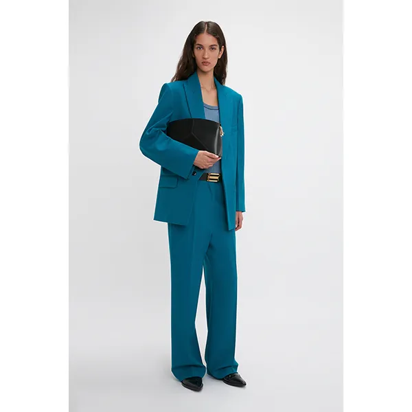 Victoria Beckham Peak Lapel Jacket Petroleum