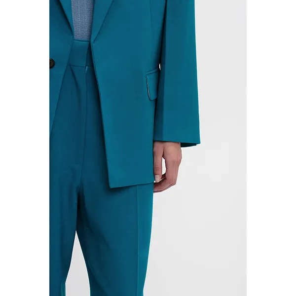 Victoria Beckham Peak Lapel Jacket Petroleum