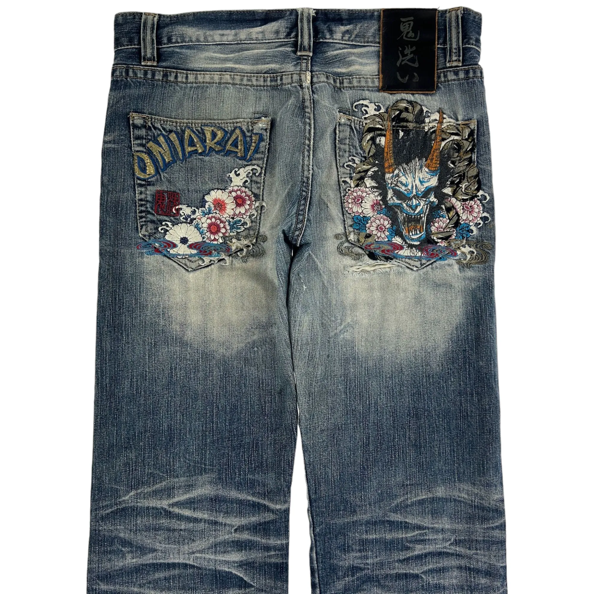 Vintage Oniarai Embroidered Denim Jeans Size W32 | Second Wave Vintage