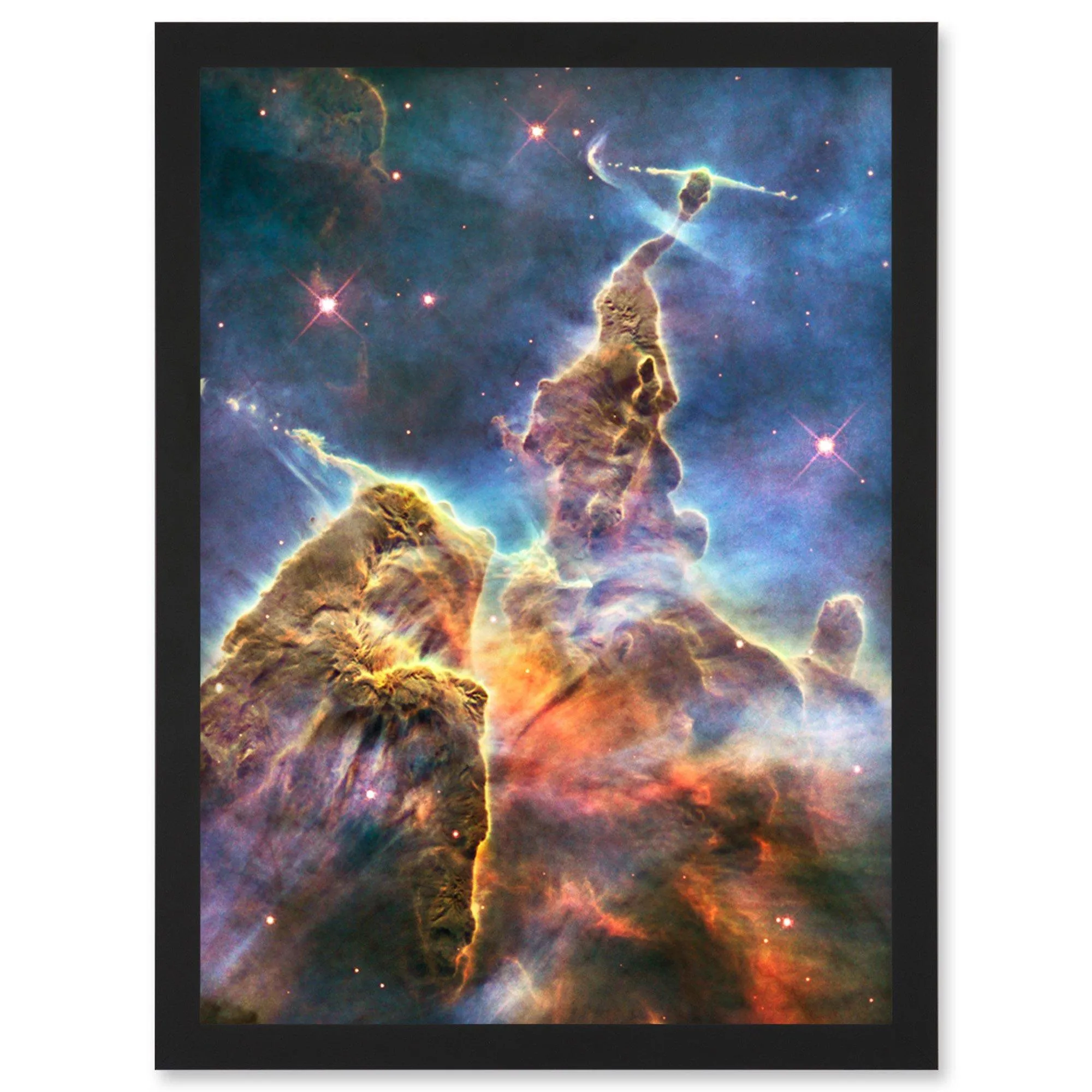 Wall Art & Pictures | Space Stars Nebula Galaxy Universe Hubble Mystic Mountain Cosmos Artwork Framed Wall Art Print A4 | Ar