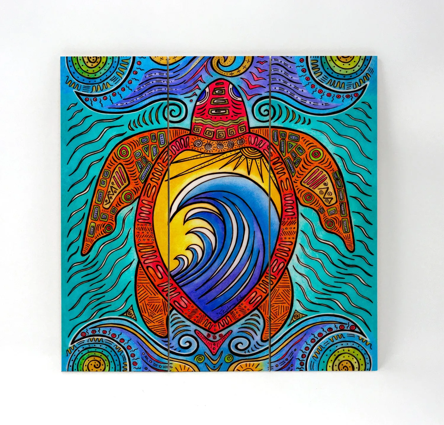 Waves of Turtles Wall Art