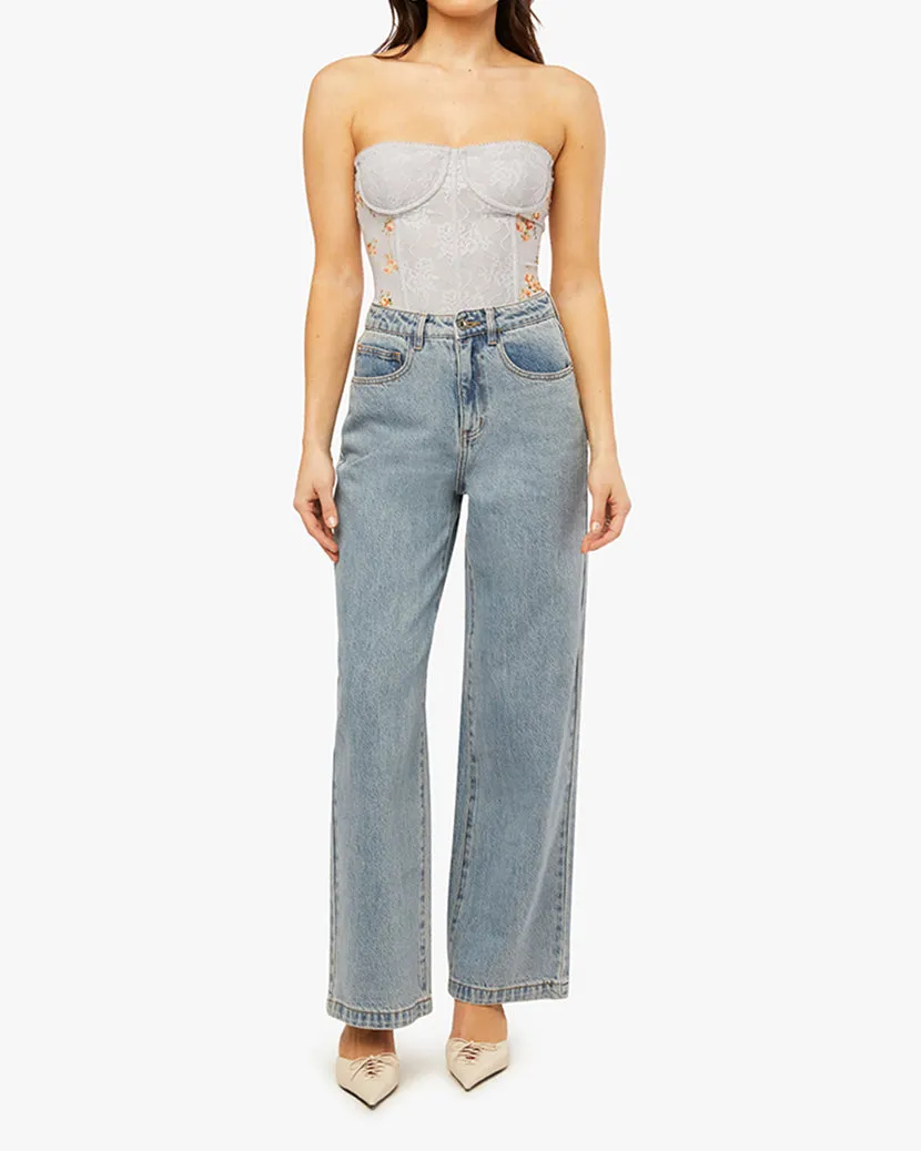 Wide Leg Denim Pant | Light Wash