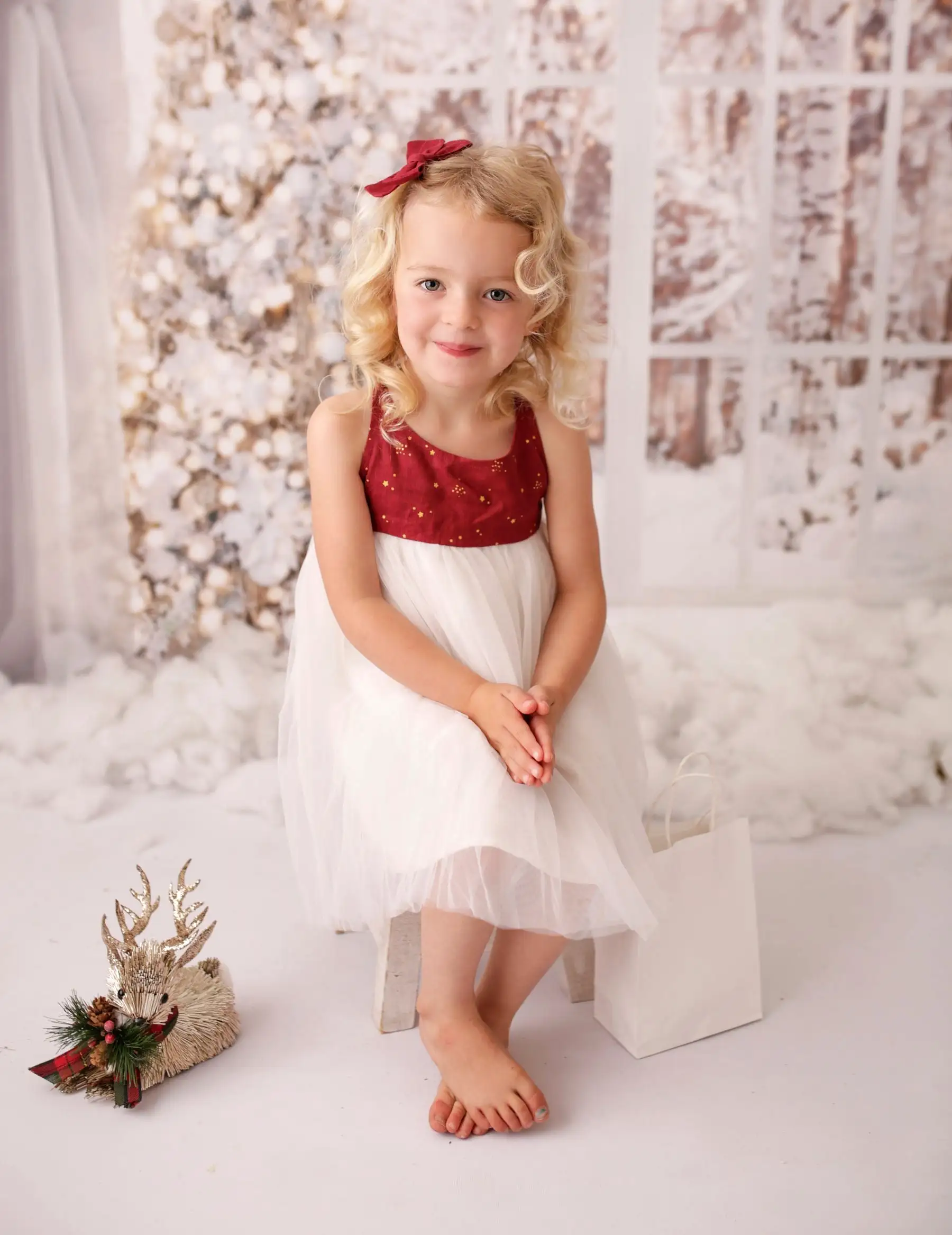 Willa Linen Tutu Dress - Golden Stars