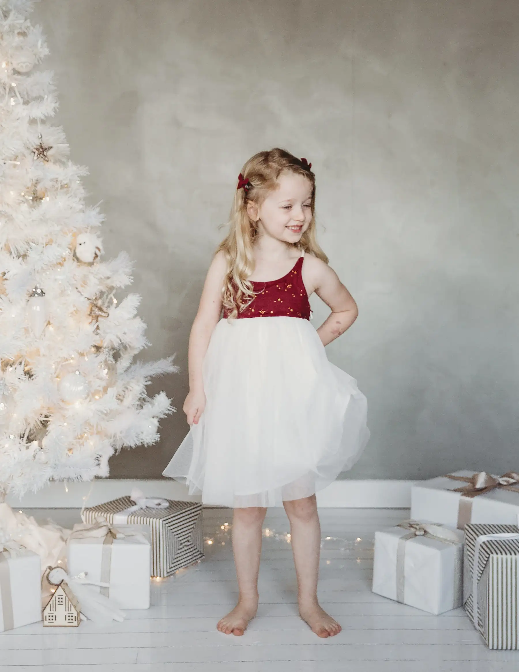 Willa Linen Tutu Dress - Golden Stars