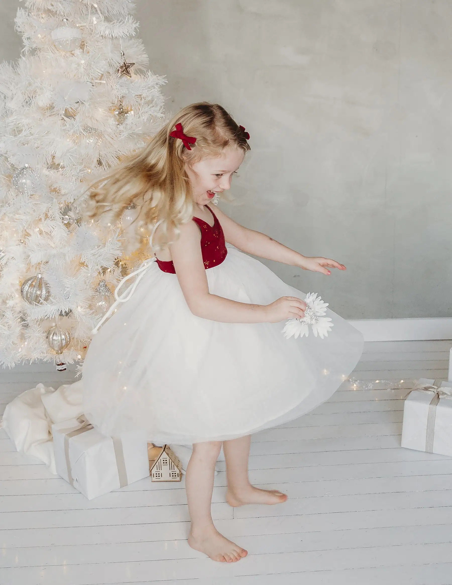 Willa Linen Tutu Dress - Golden Stars