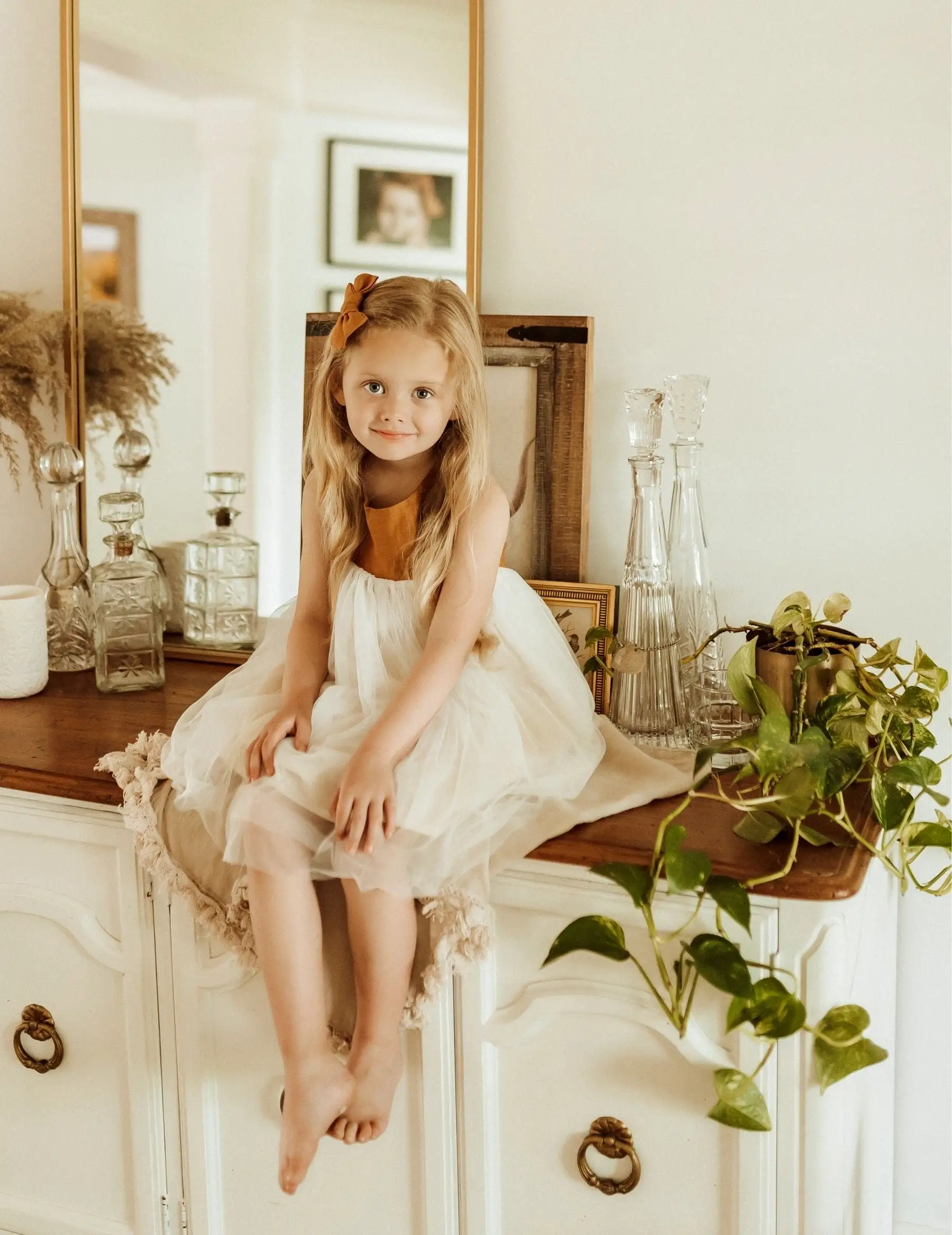 Willa Linen Tutu Dress - Nutmeg