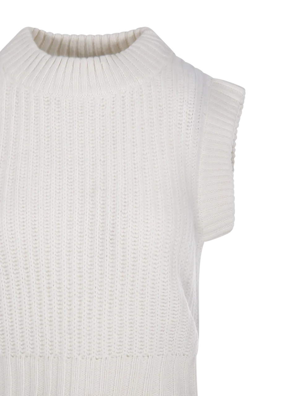 WOMAN BE YOU WHITE CASHMERE LADY34 VEST SWEATER