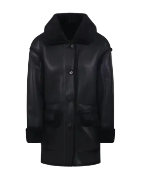 WOMAN URBANCODE BLACK POLYESTER FUR COAT