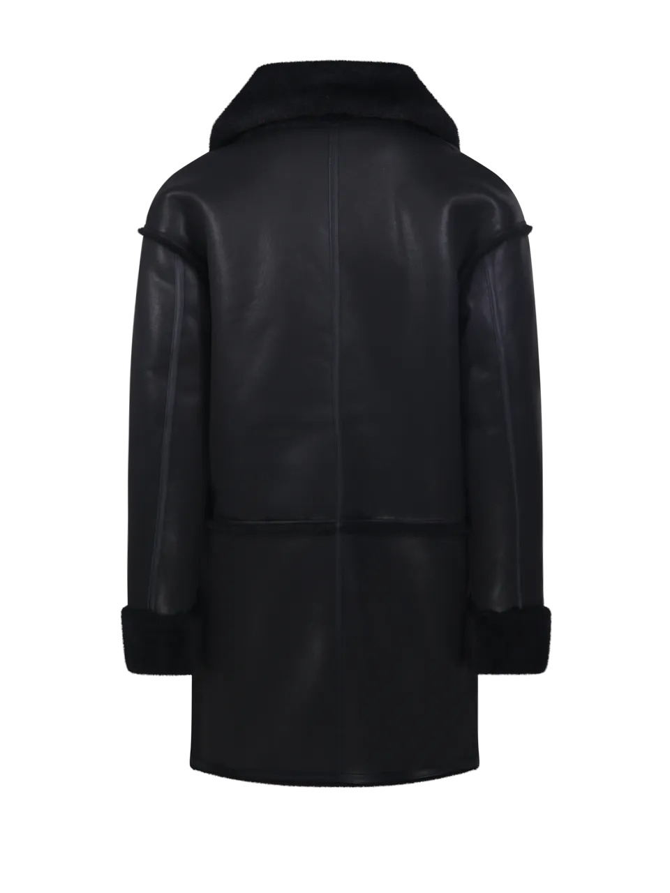 WOMAN URBANCODE BLACK POLYESTER FUR COAT