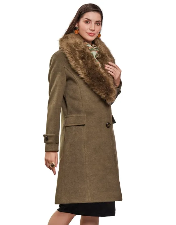 Women Coat Seaweed Color