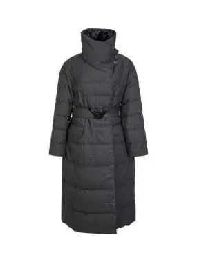 Women s Belted Reversible Duck Down Coat Charcoal 270771