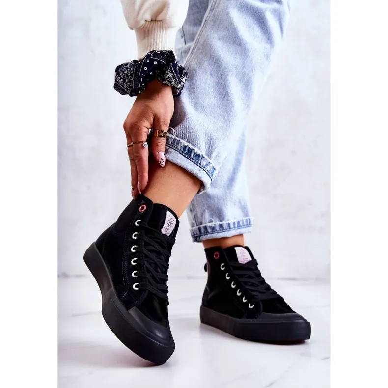 Women's High Sneakers Cross Jeans JJ2R4055C Black