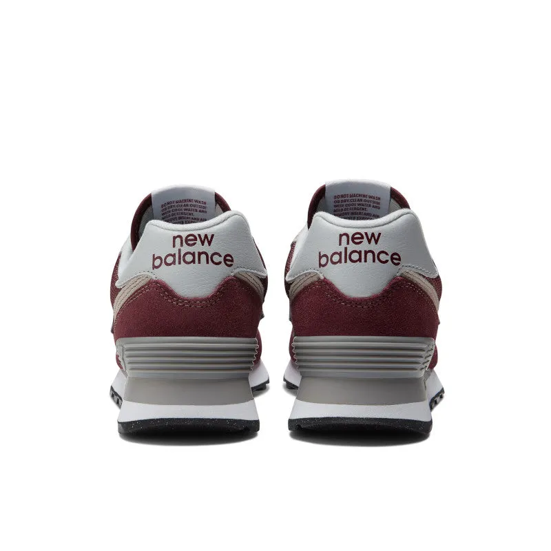  Women's Classic 574 Burgundy with White Lifestyle Sneaker  