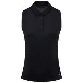 Womens Dri-FIT Victory Sleeveless Solid Polo Black - SS24