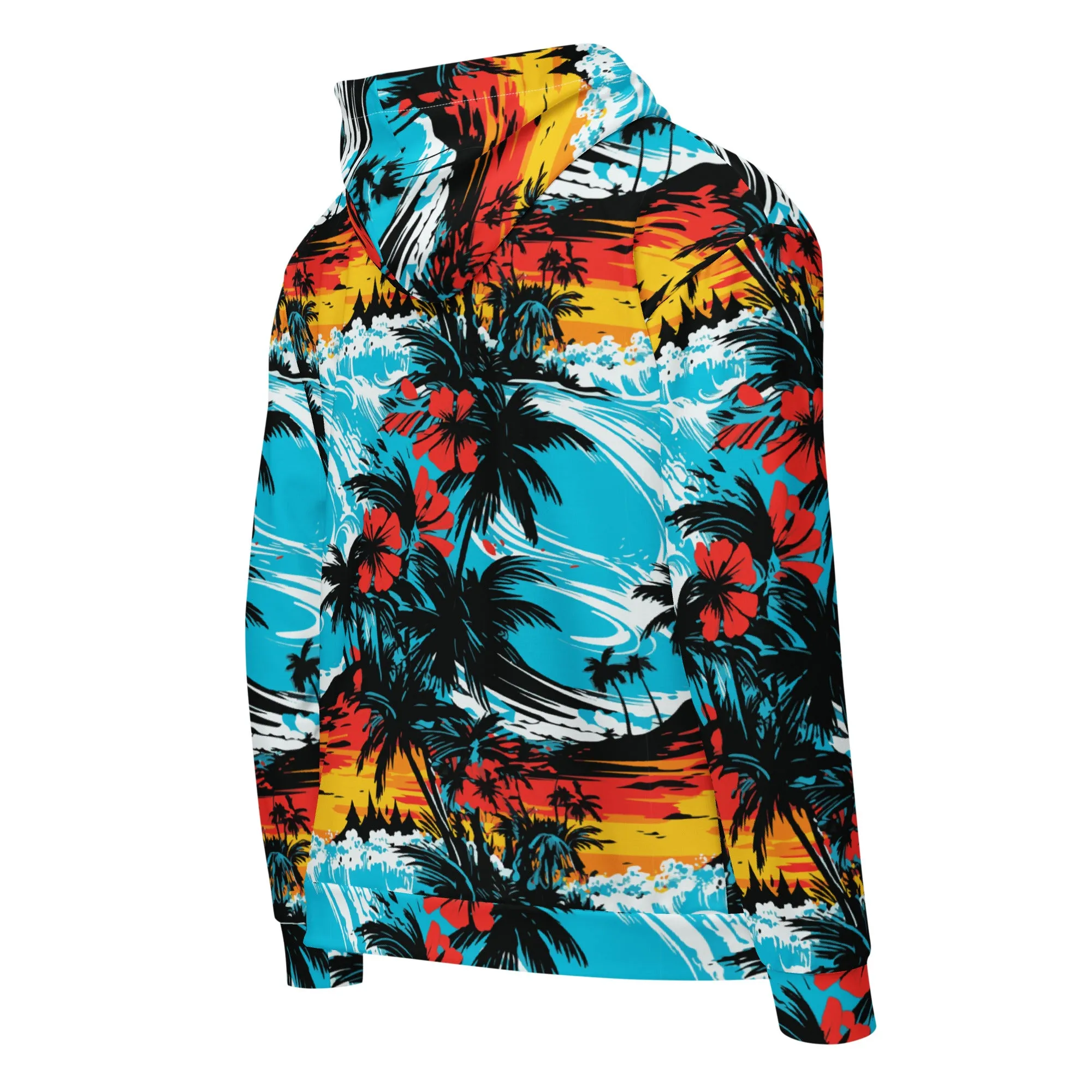 Womens Zip Hoodie - Sunset Waves 001